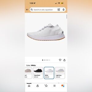 NOBULL White Knit Athletic Shoes with Gum Sole